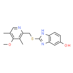 ChemSpider 2D Image | 2-{[(4-Methoxy-3,5-dimethyl-2-pyridinyl)methyl]sulfanyl}-1H-benzimidazol-5-ol | C16H17N3O2S