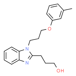 ChemSpider 2D Image | 3-[1-(3-m-Tolyloxy-propyl)-1H-benzoimidazol-2-yl]-propan-1-ol | C20H24N2O2