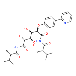 ChemSpider 2D Image | (2R,3R,4R,5R)-N,N'-Bis[(2S)-2,3-dimethylbutanoyl]-2,3,4-trihydroxy-5-[4-(2-pyridinyl)phenoxy]hexanediamide | C29H39N3O8