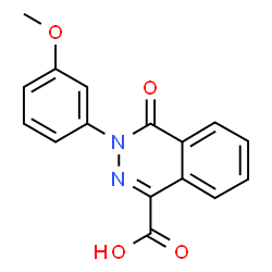 ChemSpider 2D Image | 3-(3-Methoxyphenyl)-4-oxo-3,4-dihydro-1-phthalazinecarboxylic acid | C16H12N2O4