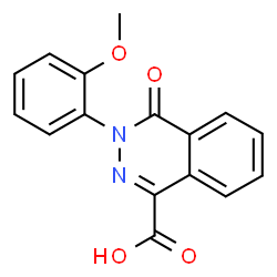 ChemSpider 2D Image | 3-(2-Methoxyphenyl)-4-oxo-3,4-dihydro-1-phthalazinecarboxylic acid | C16H12N2O4