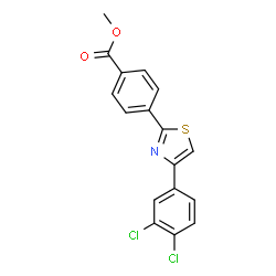 ChemSpider 2D Image | Methyl 4-[4-(3,4-dichlorophenyl)-1,3-thiazol-2-yl]benzoate | C17H11Cl2NO2S