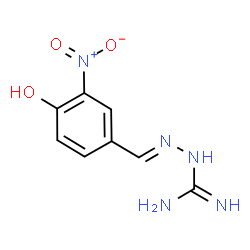 ChemSpider 2D Image | (2E)-2-(4-Hydroxy-3-nitrobenzylidene)hydrazinecarboximidamide | C8H9N5O3