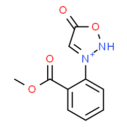 ChemSpider 2D Image | 3-[2-(Methoxycarbonyl)phenyl]-5-oxo-2,5-dihydro-1,2,3-oxadiazol-3-ium | C10H9N2O4