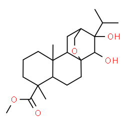 ChemSpider 2D Image | Methyl 15,16-dihydroxy-16-isopropyl-5,9-dimethyl-14-oxatetracyclo[10.2.2.0~1,10~.0~4,9~]hexadecane-5-carboxylate | C22H36O5