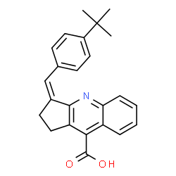 ChemSpider 2D Image | (3Z)-3-[4-(2-Methyl-2-propanyl)benzylidene]-2,3-dihydro-1H-cyclopenta[b]quinoline-9-carboxylic acid | C24H23NO2