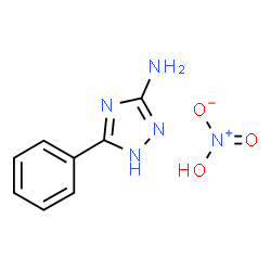 ChemSpider 2D Image | 5-Phenyl-1H-1,2,4-triazol-3-amine nitrate (1:1) | C8H9N5O3