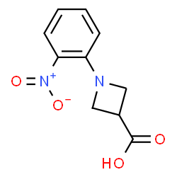 ChemSpider 2D Image | 1-(2-Nitrophenyl)-3-azetidinecarboxylic acid | C10H10N2O4
