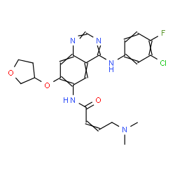 ChemSpider 2D Image | N-{4-[(3-Chloro-4-fluorophenyl)amino]-7-(tetrahydro-3-furanyloxy)-6-quinazolinyl}-4-(dimethylamino)-2-butenamide | C24H25ClFN5O3