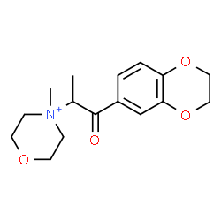 ChemSpider 2D Image | 4-[1-(2,3-Dihydro-1,4-benzodioxin-6-yl)-1-oxo-2-propanyl]-4-methylmorpholin-4-ium | C16H22NO4