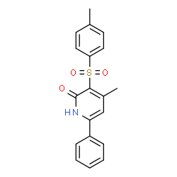 ChemSpider 2D Image | 4-Methyl-3-[(4-methylphenyl)sulfonyl]-6-phenyl-2(1H)-pyridinone | C19H17NO3S