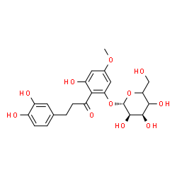 ChemSpider 2D Image | 2-[3-(3,4-Dihydroxyphenyl)propanoyl]-3-hydroxy-5-methoxyphenyl beta-D-erythro-hexopyranoside | C22H26O11