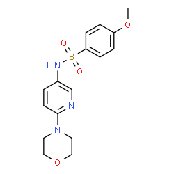 ChemSpider 2D Image | 4-Methoxy-N-[6-(4-morpholinyl)-3-pyridinyl]benzenesulfonamide | C16H19N3O4S