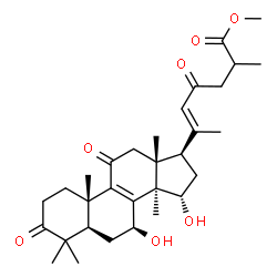 ChemSpider 2D Image | Methyl (7beta,15alpha,20E)-7,15-dihydroxy-3,11,23-trioxolanosta-8,20(22)-dien-26-oate | C31H44O7