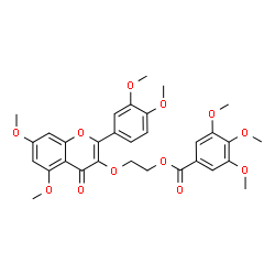 ChemSpider 2D Image | 2-{[2-(3,4-Dimethoxyphenyl)-5,7-dimethoxy-4-oxo-4H-chromen-3-yl]oxy}ethyl 3,4,5-trimethoxybenzoate | C31H32O12