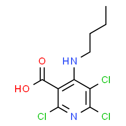 ChemSpider 2D Image | 4-(Butylamino)-2,5,6-trichloronicotinic acid | C10H11Cl3N2O2