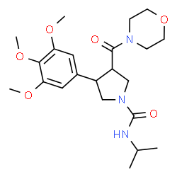 ChemSpider 2D Image | N-Isopropyl-3-(4-morpholinylcarbonyl)-4-(3,4,5-trimethoxyphenyl)-1-pyrrolidinecarboxamide | C22H33N3O6