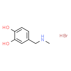 ChemSpider 2D Image | 4-[(Methylamino)methyl]-1,2-benzenediol hydrobromide (1:1) | C8H12BrNO2