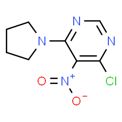 ChemSpider 2D Image | 4-Chloro-5-nitro-6-(1-pyrrolidinyl)pyrimidine | C8H9ClN4O2