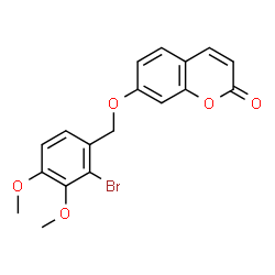 ChemSpider 2D Image | 7-[(2-Bromo-3,4-dimethoxybenzyl)oxy]-2H-chromen-2-one | C18H15BrO5