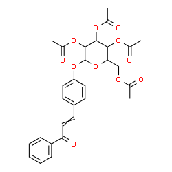 ChemSpider 2D Image | 4-(3-Oxo-3-phenyl-1-propen-1-yl)phenyl 2,3,4,6-tetra-O-acetylhexopyranoside | C29H30O11