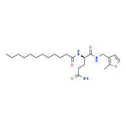 ChemSpider 2D Image | N~2~-Dodecanoyl-N~1~-[(2-methyl-3-furyl)methyl]-D-glutamamide | C23H39N3O4