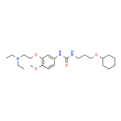 ChemSpider 2D Image | 1-[3-(Cyclohexyloxy)propyl]-3-{3-[2-(diethylamino)ethoxy]-4-methoxyphenyl}urea | C23H39N3O4