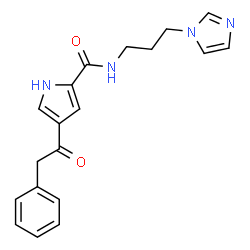 ChemSpider 2D Image | N-[3-(1H-Imidazol-1-yl)propyl]-4-(phenylacetyl)-1H-pyrrole-2-carboxamide | C19H20N4O2