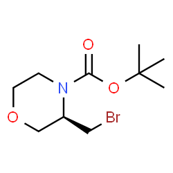 ChemSpider 2D Image | (R)-tert-Butyl 3-(bromomethyl)morpholine-4-carboxylate | C10H18BrNO3