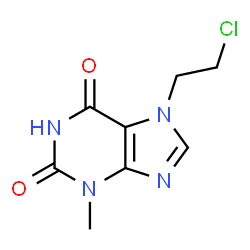 ChemSpider 2D Image | 7-(2-Chloroethyl)-3-methyl-3,7-dihydro-1H-purine-2,6-dione | C8H9ClN4O2