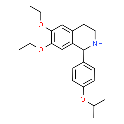 ChemSpider 2D Image | 6,7-Diethoxy-1-(4-isopropoxyphenyl)-1,2,3,4-tetrahydroisoquinoline | C22H29NO3