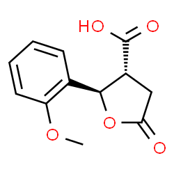 ChemSpider 2D Image | (2R,3R)-2-(2-Methoxyphenyl)-5-oxotetrahydro-3-furancarboxylic acid | C12H12O5