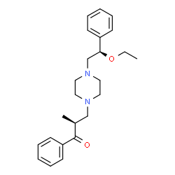 ChemSpider 2D Image | (2S)-3-{4-[(2R)-2-Ethoxy-2-phenylethyl]-1-piperazinyl}-2-methyl-1-phenyl-1-propanone | C24H32N2O2