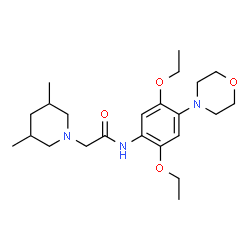ChemSpider 2D Image | N-[2,5-Diethoxy-4-(4-morpholinyl)phenyl]-2-(3,5-dimethyl-1-piperidinyl)acetamide | C23H37N3O4