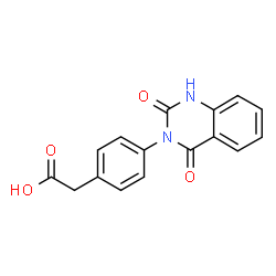 ChemSpider 2D Image | [4-(2,4-Dioxo-1,4-dihydro-3(2H)-quinazolinyl)phenyl]acetic acid | C16H12N2O4