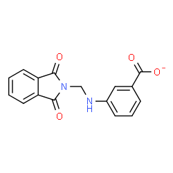 ChemSpider 2D Image | 3-{[(1,3-Dioxo-1,3-dihydro-2H-isoindol-2-yl)methyl]amino}benzoate | C16H11N2O4