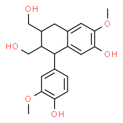ChemSpider 2D Image | 1,2,3,4-Tetrahydro-7-hydroxy-1-(4-hydroxy-3-methoxyphenyl)-6-methoxy-2,3-naphthalenedimethanol | C20H24O6