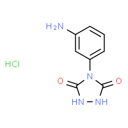 ChemSpider 2D Image | 4-(3-Aminophenyl)-1,2,4-triazolidine-3,5-dione hydrochloride (1:1) | C8H9ClN4O2