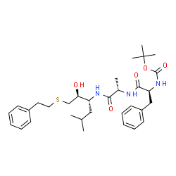 ChemSpider 2D Image | N-{[(2-Methyl-2-propanyl)oxy]carbonyl}-L-phenylalanyl-N-{(2S,3R)-2-hydroxy-5-methyl-1-[(2-phenylethyl)sulfanyl]-3-hexanyl}-L-alaninamide | C32H47N3O5S