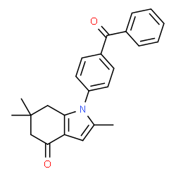 ChemSpider 2D Image | 1-(4-Benzoylphenyl)-2,6,6-trimethyl-1,5,6,7-tetrahydro-4H-indol-4-one | C24H23NO2