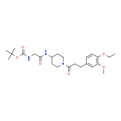 ChemSpider 2D Image | 2-Methyl-2-propanyl [2-({1-[3-(4-ethoxy-3-methoxyphenyl)propanoyl]-4-piperidinyl}amino)-2-oxoethyl]carbamate | C24H37N3O6