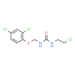 ChemSpider 2D Image | 1-(2-Chloroethyl)-3-[(2,4-dichlorophenoxy)methyl]urea | C10H11Cl3N2O2