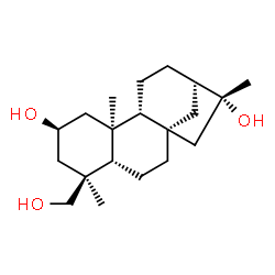 ChemSpider 2D Image | (2beta,5beta,8alpha,9beta,10alpha,16beta)-Kaurane-2,16,19-triol | C20H34O3