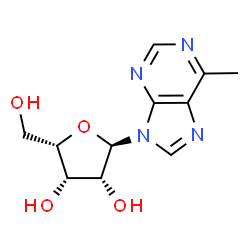 ChemSpider 2D Image | 9-(alpha-L-Lyxofuranosyl)-6-methyl-9H-purine | C11H14N4O4