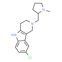 ChemSpider 2D Image | 8-Chloro-2-[(1-methyl-2-pyrrolidinyl)methyl]-2,3,4,5-tetrahydro-1H-pyrido[4,3-b]indole | C17H22ClN3