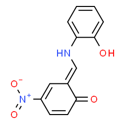 ChemSpider 2D Image | (6E)-6-{[(2-Hydroxyphenyl)amino]methylene}-4-nitro-2,4-cyclohexadien-1-one | C13H10N2O4