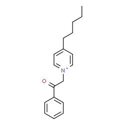 ChemSpider 2D Image | 1-(2-Oxo-2-phenylethyl)-4-pentylpyridinium | C18H22NO