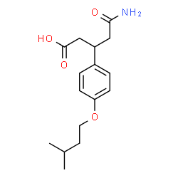 ChemSpider 2D Image | 5-Amino-3-[4-(3-methylbutoxy)phenyl]-5-oxopentanoic acid | C16H23NO4