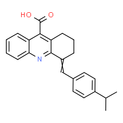 ChemSpider 2D Image | 4-(4-Isopropylbenzylidene)-1,2,3,4-tetrahydro-9-acridinecarboxylic acid | C24H23NO2
