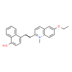 ChemSpider 2D Image | 6-Ethoxy-2-[2-(4-hydroxy-1-naphthyl)vinyl]-1-methylquinolinium | C24H22NO2